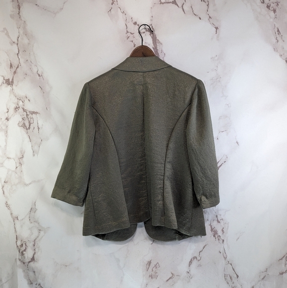 Alex Evenings Jacket Womens 1X Gold Sparkle Shimmer Metallic Lightweight - Picture 5 of 10